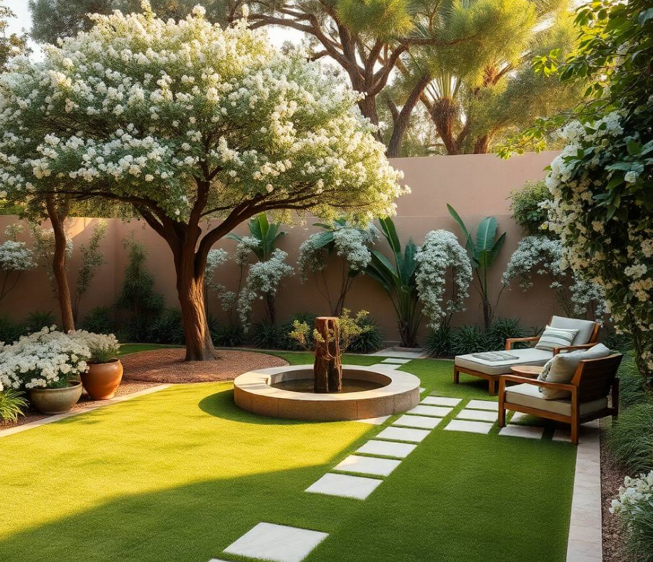 horticulture specialist wearing a crisp green Greenpak landscaping uniform, carefully pruning a neatly shaped ornamental hedge beside a premium garden walkway at an upscale Chaklala Scheme Rawalpindi residence, holding professional pruning shears naturally, confident standing posture, focused expression, realistic Pakistani